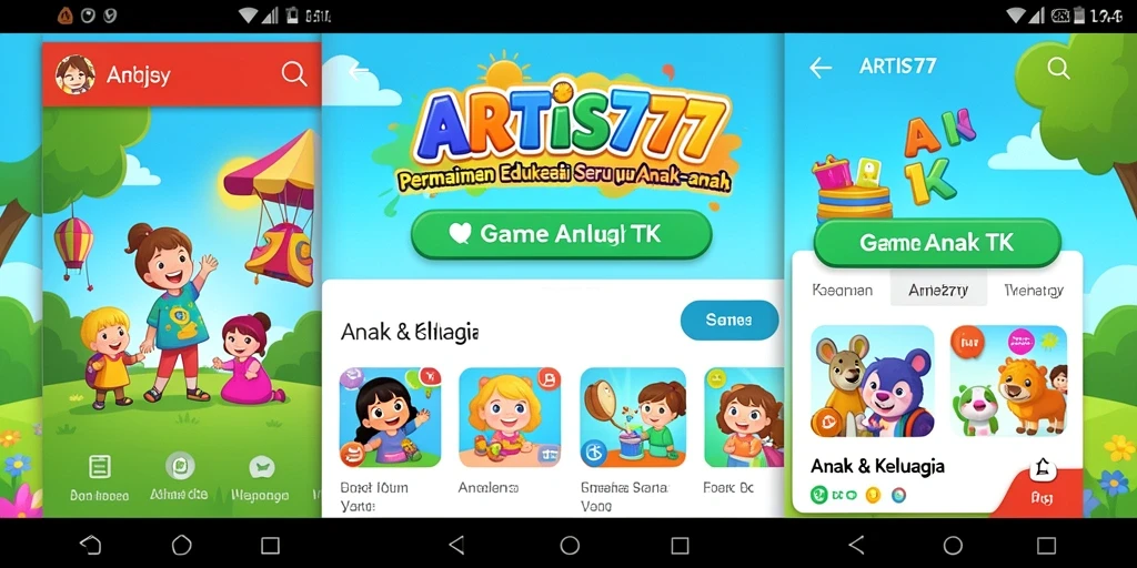 Tampilan antarmuka ARTIS777 yang menarik dan penuh warna untuk anak-anak.