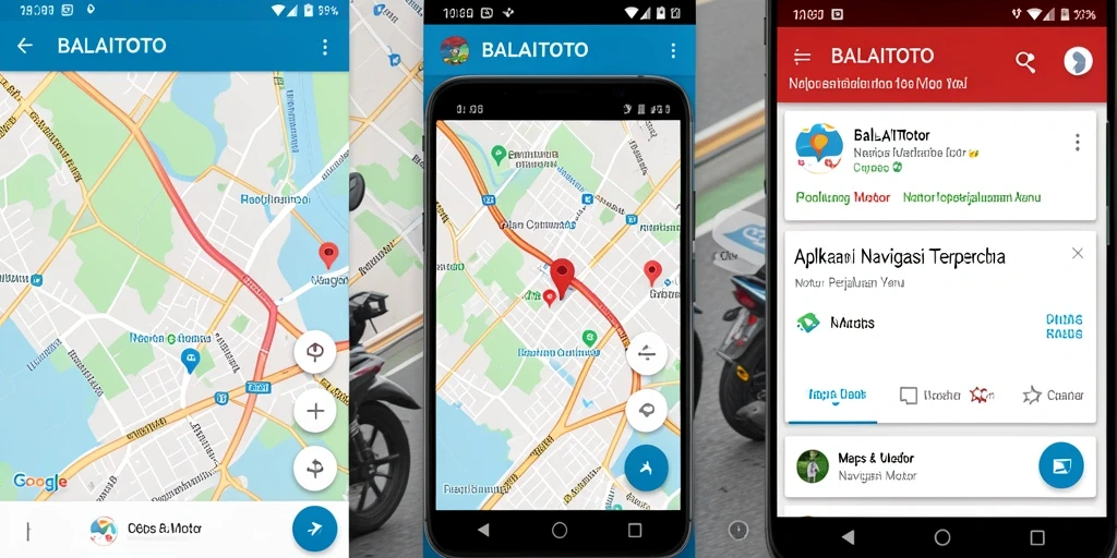 Tampilan antarmuka aplikasi BALAITOTO untuk navigasi motor yang intuitif.