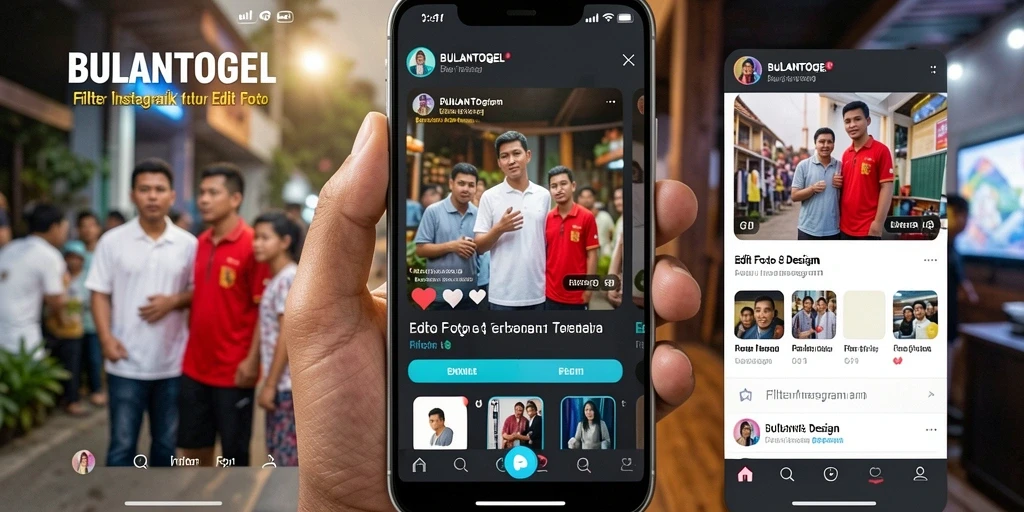 Antarmuka aplikasi BULANTOGEL untuk edit foto dengan filter Instagram.