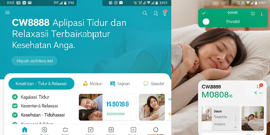 Antarmuka CW8888 menampilkan opsi relaksasi dan suara tenang.