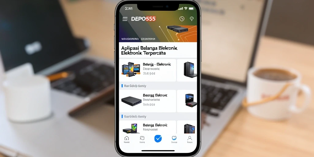 Tampilan antarmuka utama DEPO555 yang mudah digunakan.