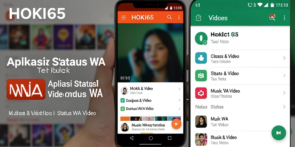Antarmuka HOKI65 dengan berbagai opsi video Status WA.