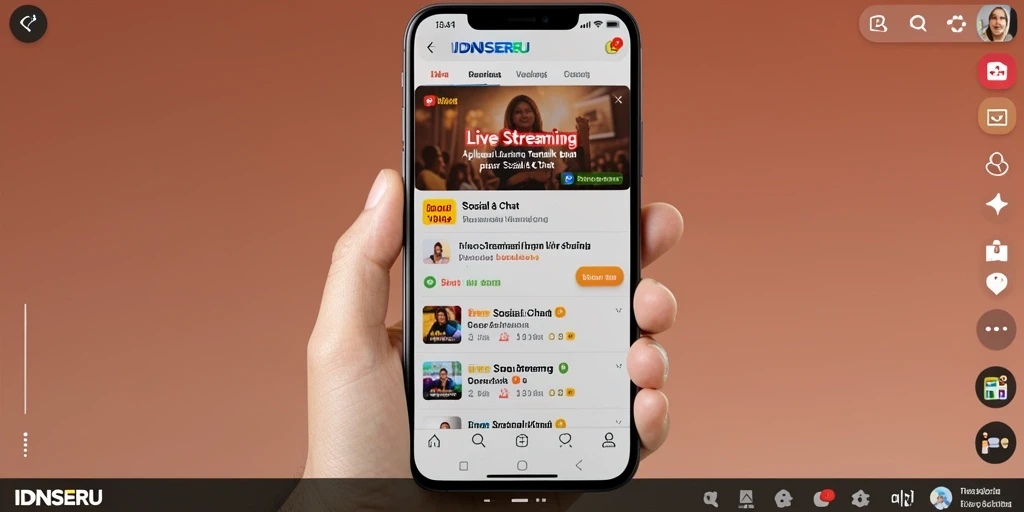 Tampilan antarmuka Live Streaming yang menarik dan interaktif di IDNSERU.