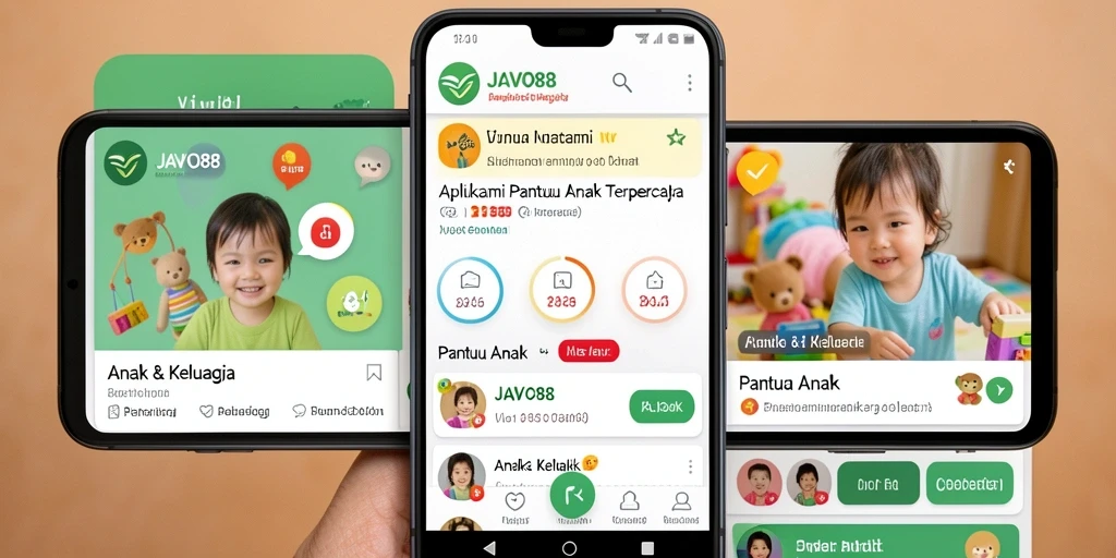 Antarmuka aplikasi JAVO88 untuk pemantauan anak yang intuitif dan informatif.