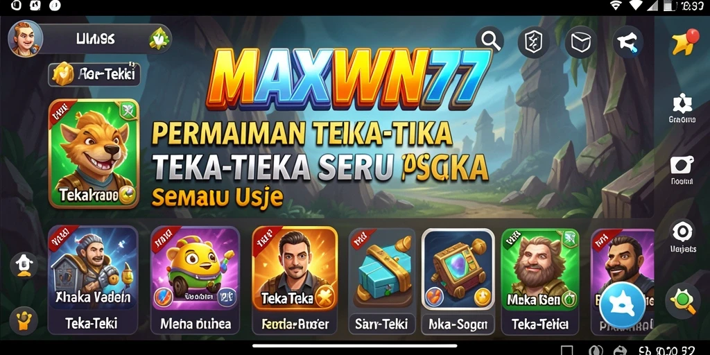 Tampilan antarmuka utama MAXWIN77 dengan beragam teka-teki yang menarik.