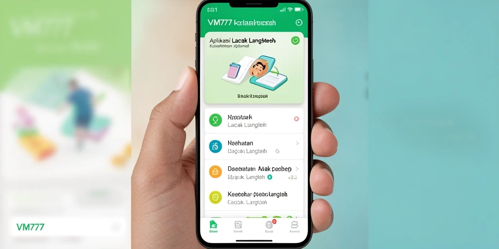 Tampilan antarmuka VM777 menampilkan pengukuran langkah yang jelas dan informatif.