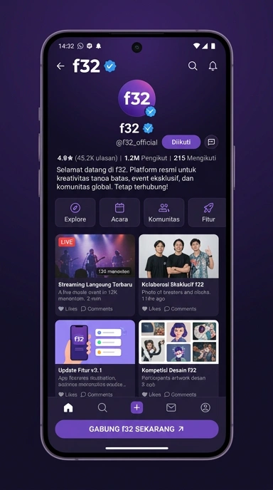 Halaman Resmi f32 untuk Pengguna Android Indonesia