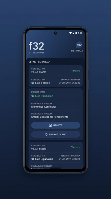 Riwayat Versi f32 untuk Pengguna Android